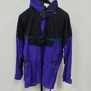Retro Purple and Black Windbreaker by K-Way